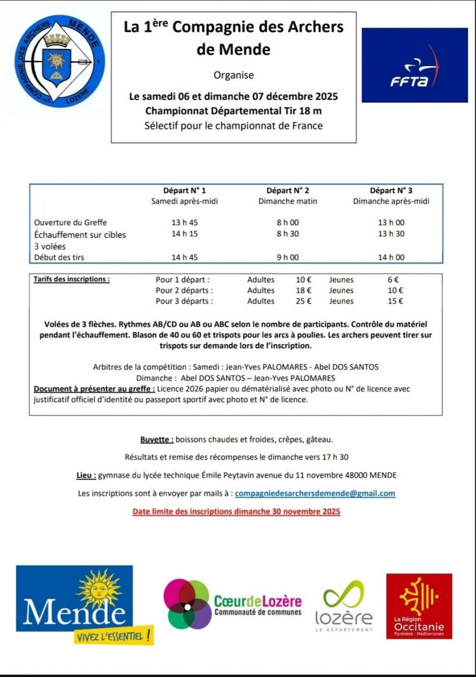 Compétition en salle mende 